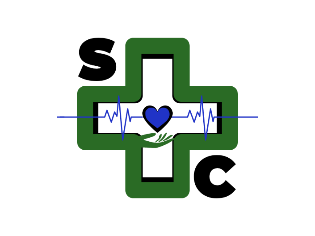 immagine che rappresenta il nostro logo, una croce verde con sfondo bianco con all'interno un cuore sorretto 
              da una mano