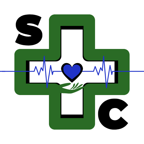 immagine che rappresenta il nostro logo, una croce verde con sfondo bianco con all'interno un cuore sorretto 
        da una mano